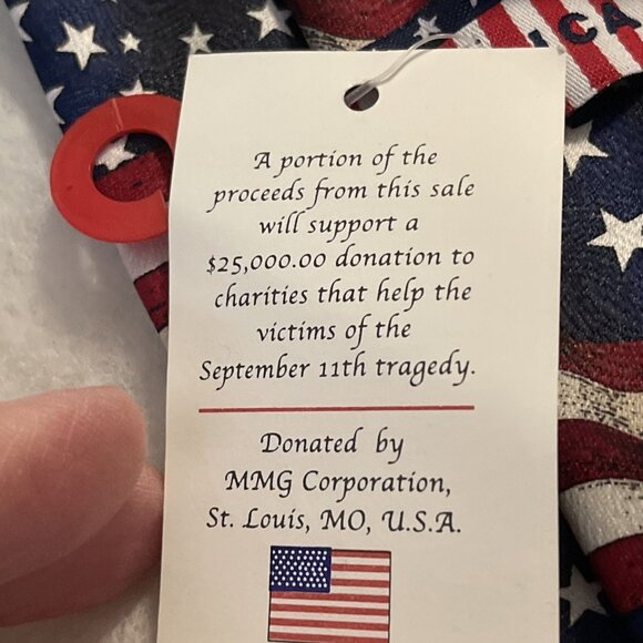 One America Men's‎ Necktie Tie Silk Satin American Flag All Over Made USA 56" - Picture 5 of 10